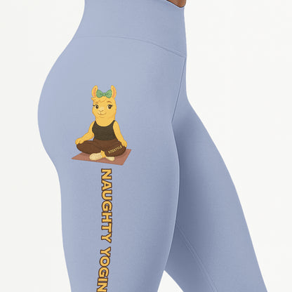Naughty Yogini Vibes Chill Llama Yoga Pants All-Over Print Women's High Waist Leggings | 5To9Style