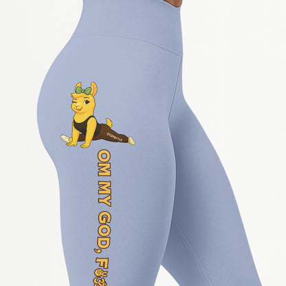 Om My God, Fck Yes Chill Llama Yoga Pants All-Over Print Women's High Waist Leggings | 5To9Style