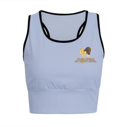 Yoga Fuels My Dirty Soul Chill Llama Yoga Women's Sports Bra