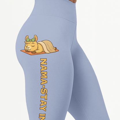 Nama-stay In Bed Chill Llama Yoga Pants All-Over Print Women's High Waist Leggings | 5To9Style
