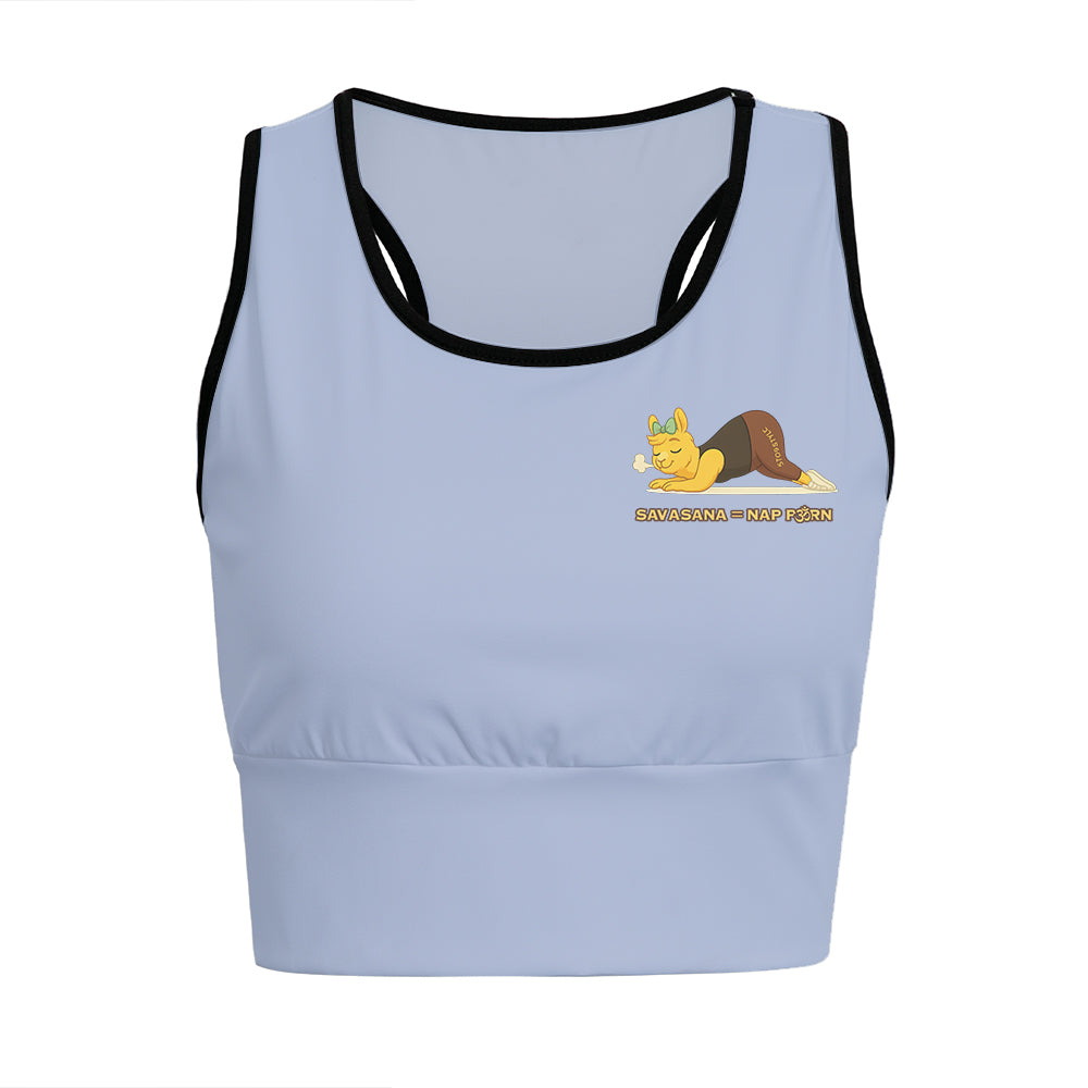Savasana Nap Porn Chill Llama Yoga Women's Sports Bra