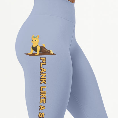 Plank Like A Sinner Chill Llama Yoga Pants All-Over Print Women's High Waist Leggings | 5To9Style