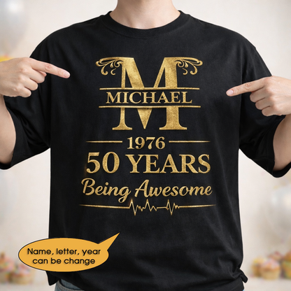 T-Shirt Age personalized name, year, letter for birthday