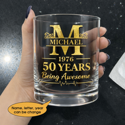 Glass Whiskey Age personalized name, year, letter for birthday Hot Sale