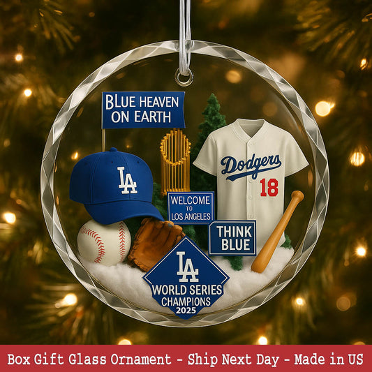 Baseball Glass Ornament  2 With Gift Box Christmas Baseball Team  - Glass Ornament