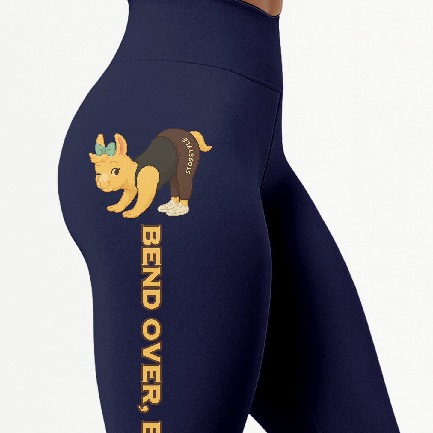 Chill Llama Blend Over, Breathe Out  Yoga Pants All-Over Print Women's High Waist Leggings | 5To9Style