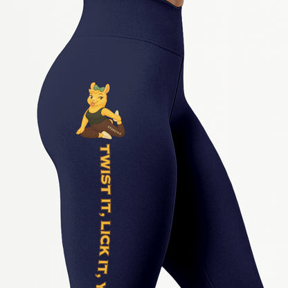 Twist It, Lick It, Yoga It Chill Llama Yoga Pants All-Over Print Women's High Waist Leggings | 5To9Style