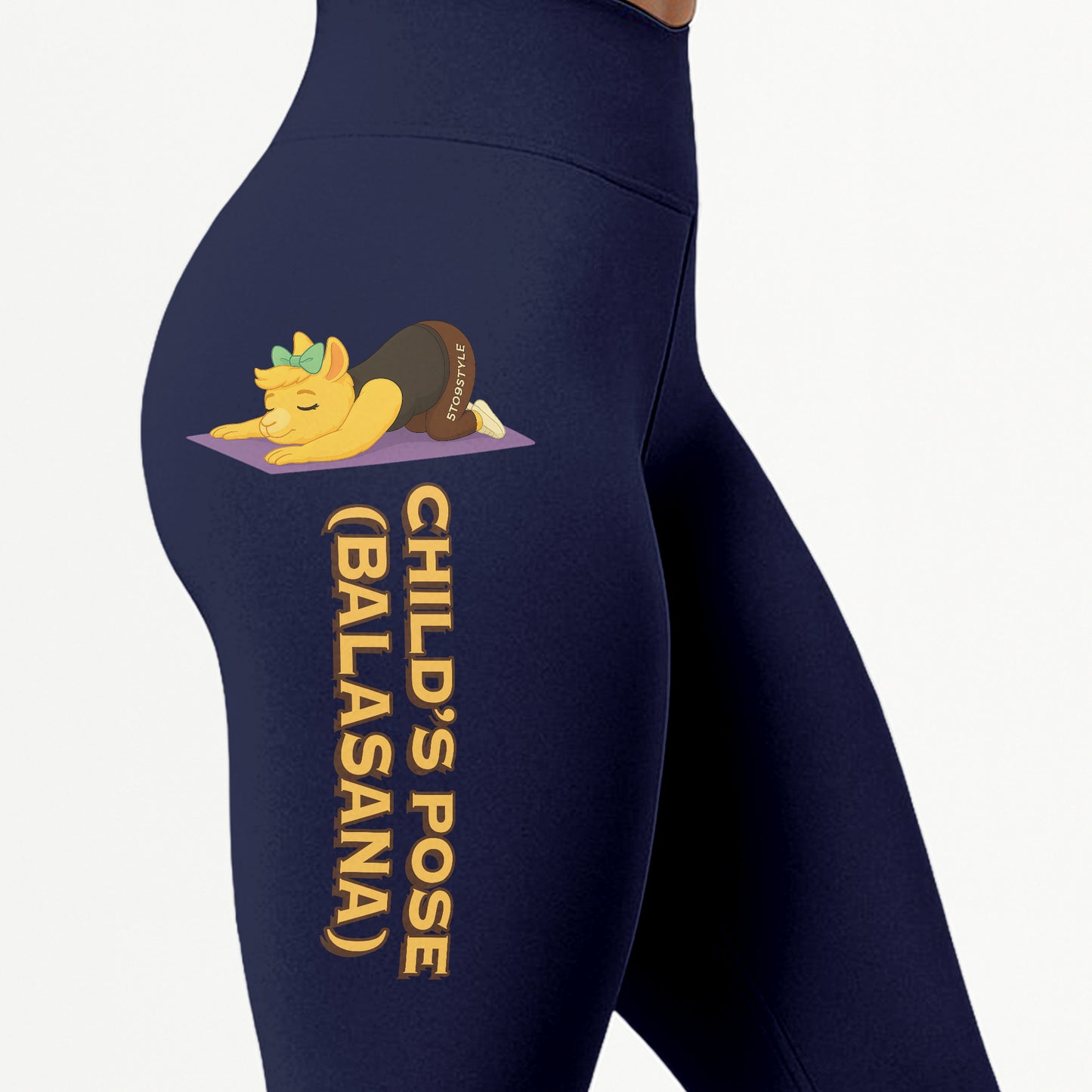 Childâ€™s Pose (Balasana) Chill Llama Yoga Pants All-Over Print Women's High Waist Leggings | 5To9Style