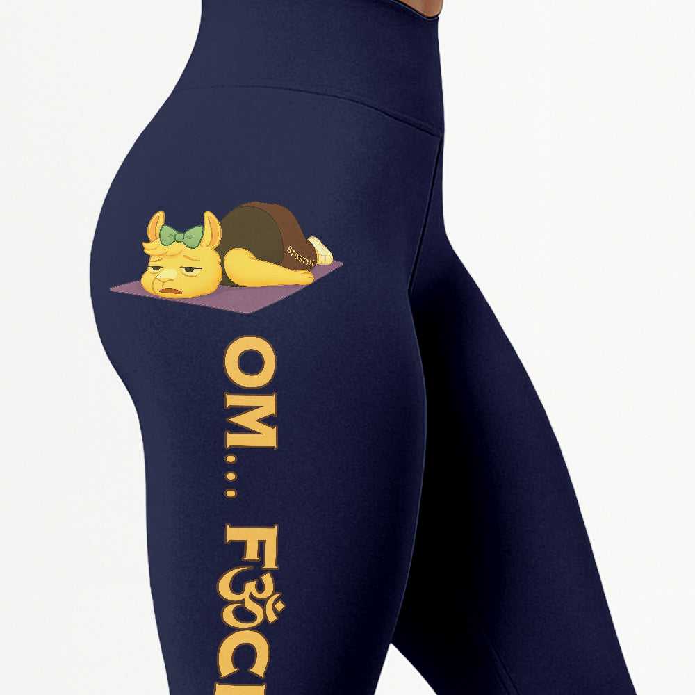 Omâ€¦ Fck It Chill Llama Yoga Pants All-Over Print Women's High Waist Leggings | 5To9Style