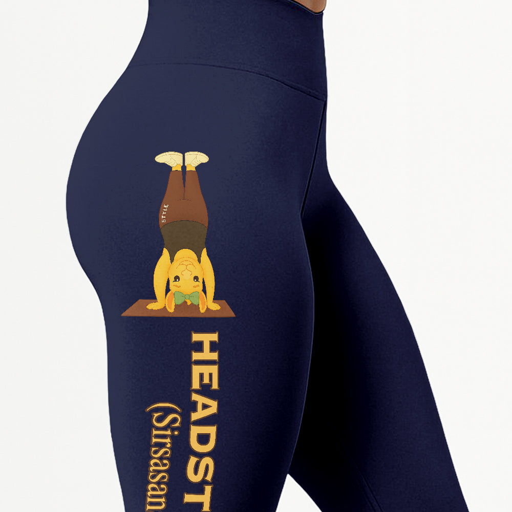 Headstand (Sirsasana) Chill Llama Yoga Pants All-Over Print Women's High Waist Leggings | 5To9Style