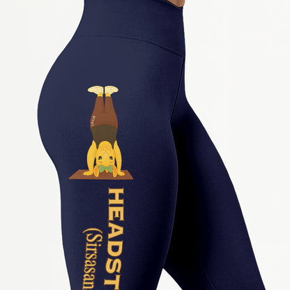 Headstand (Sirsasana) Chill Llama Yoga Pants All-Over Print Women's High Waist Leggings | 5To9Style
