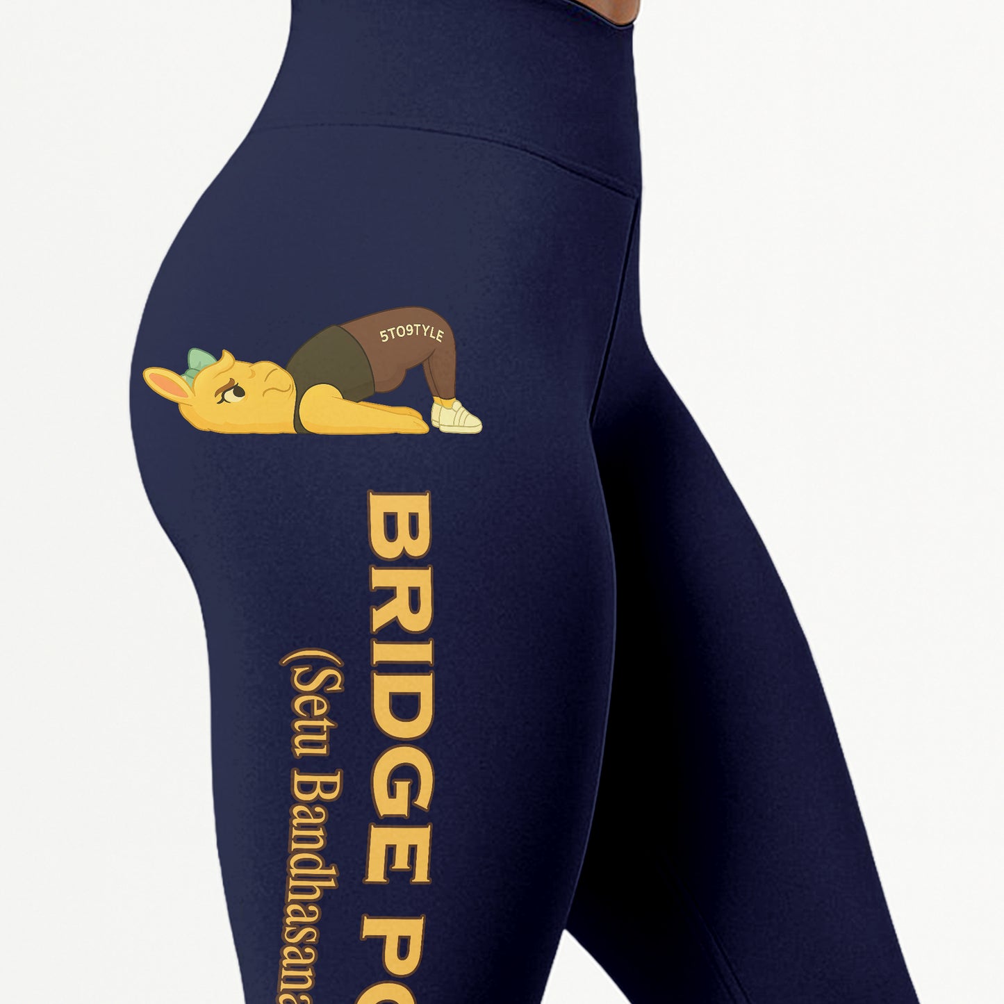 Bridge Pose (Setu Bandhasana) Chill Llama Yoga Pants All-Over Print Women's High Waist Leggings | 5To9Style
