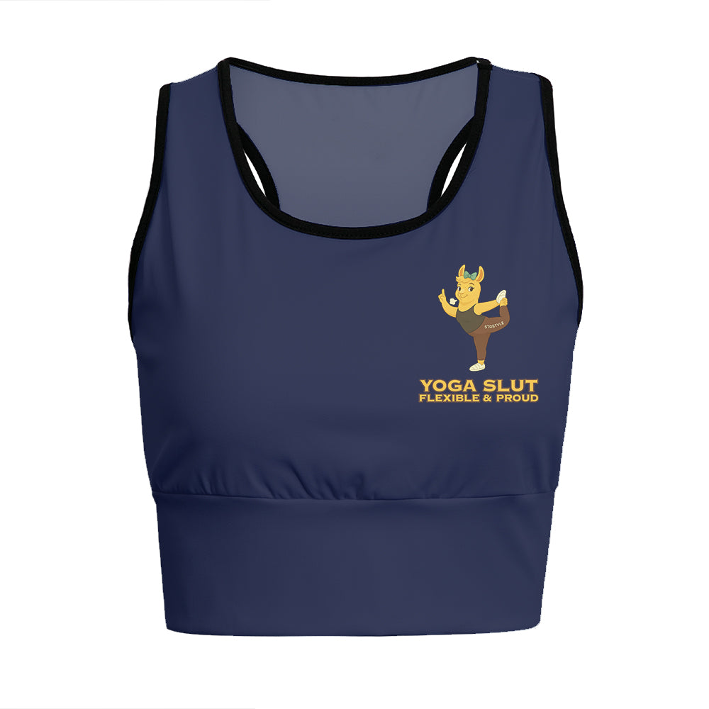 Yoga Slut – Flexible & Proud Chill Llama Yoga Women's Sports Bra