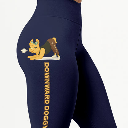 Downward Doggystyle Chill Llama Yoga Pants All-Over Print Women's High Waist Leggings | 5To9Style