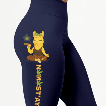 Namastâ€™ay High Chill Llama Yoga Pants All-Over Print Women's High Waist Leggings | 5To9Style