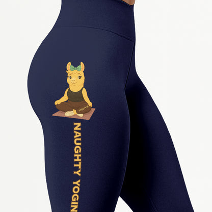 Naughty Yogini Vibes Chill Llama Yoga Pants All-Over Print Women's High Waist Leggings | 5To9Style