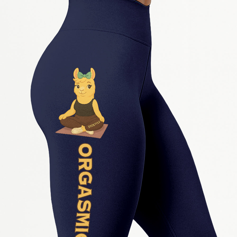 Orgasmic Om Chill Llama Yoga Pants All-Over Print Women's High Waist Leggings | 5To9Style