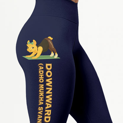 Downward Dog (Adho Mukha Svanasana) Chill Llama Yoga Pants All-Over Print Women's High Waist Leggings | 5To9Style