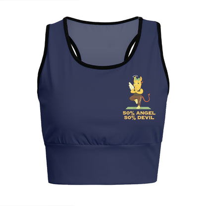 50% Angel 50% Devil Chill Llama Yoga Women's Sports Bra