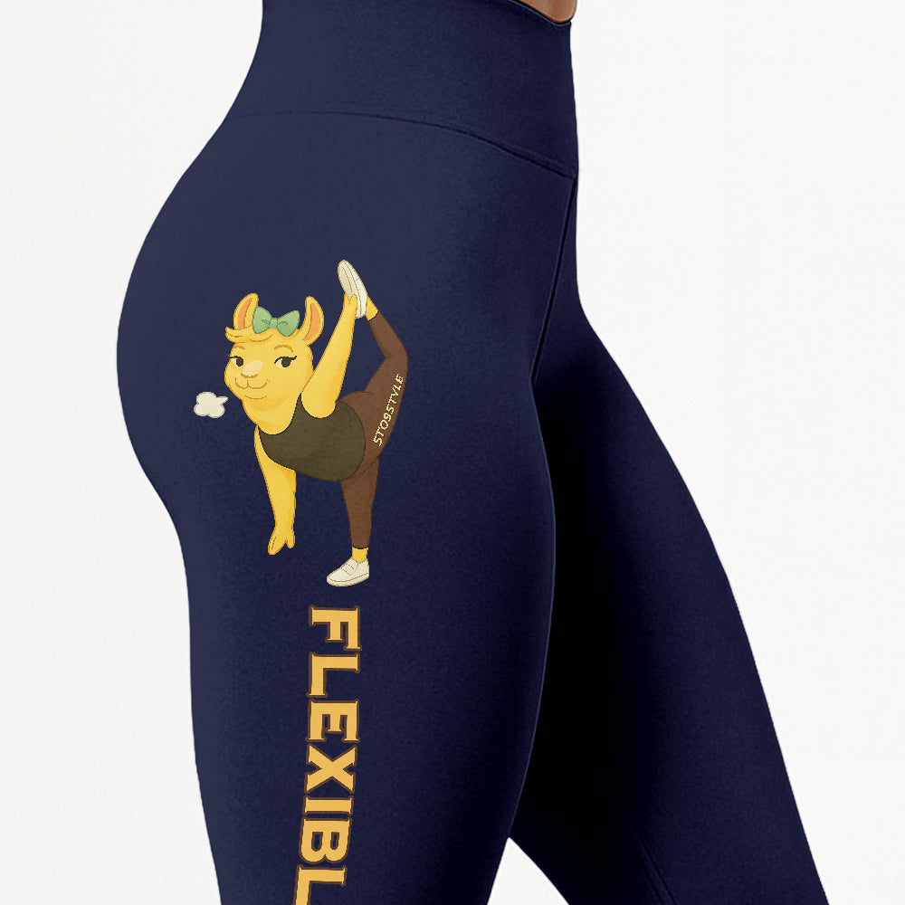 Flexible AF Chill Llama Yoga Pants All-Over Print Women's High Waist Leggings | 5To9Style