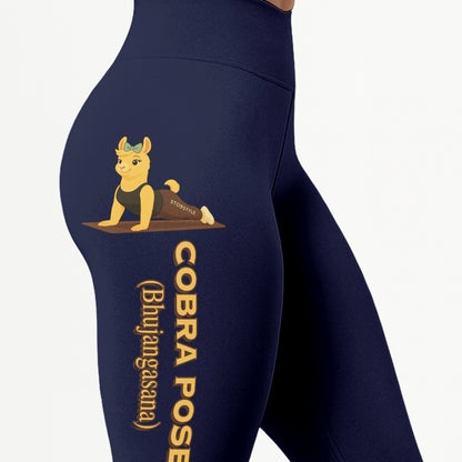 Cobra Pose (Bhujangasana) Chill Llama Yoga Pants All-Over Print Women's High Waist Leggings | 5To9Style