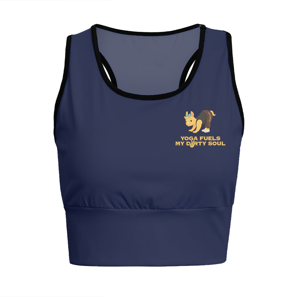 Yoga Fuels My Dirty Soul Chill Llama Yoga Women's Sports Bra