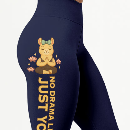 No Drama Llama, Just Yoga Lover Chill Llama Yoga Pants All-Over Print Women's High Waist Leggings | 5To9Style