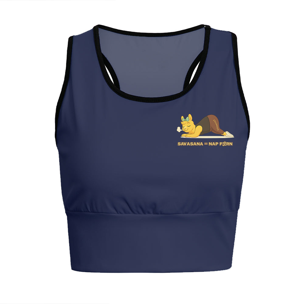 Savasana Nap Porn Chill Llama Yoga Women's Sports Bra