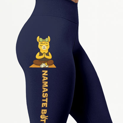 Namaste Bitches Chill Llama Yoga Pants All-Over Print Women's High Waist Leggings | 5To9Style