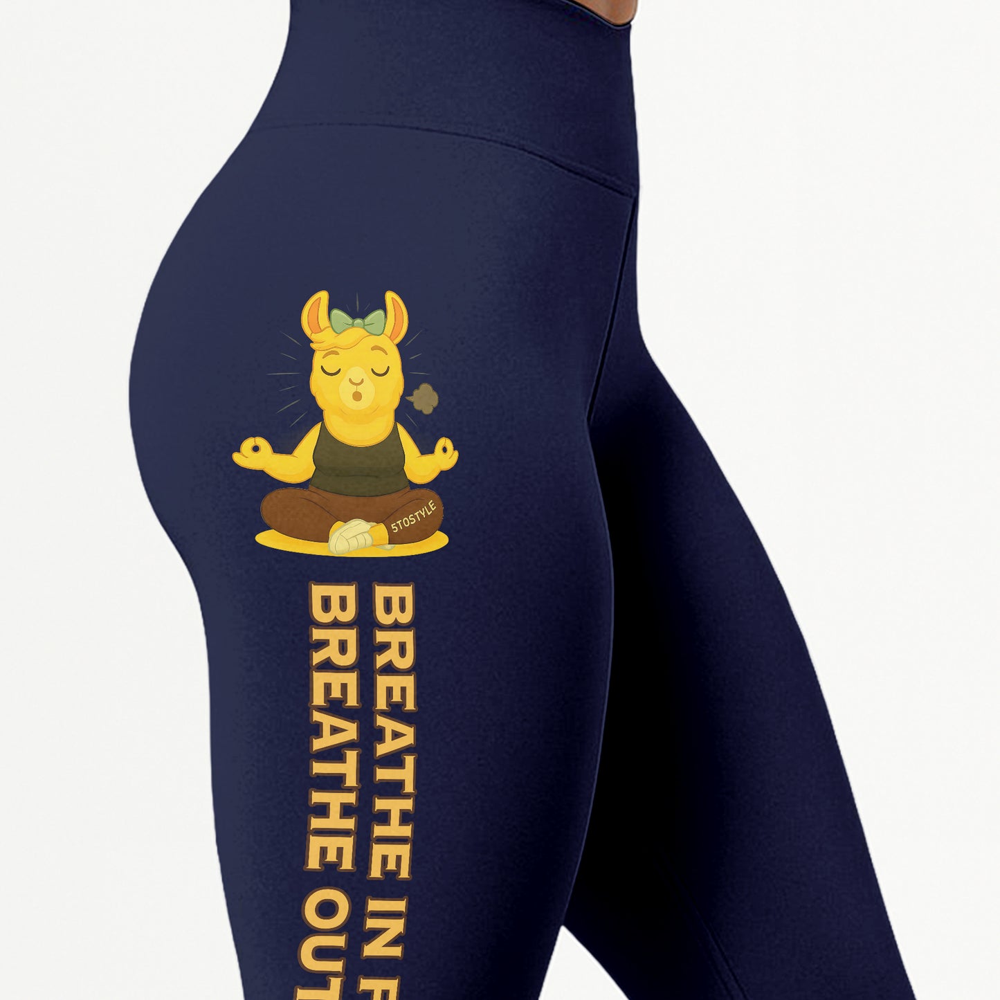 Breathe In Peace, Breathe Out Sht Chill Llama Yoga Pants All-Over Print Women's High Waist Leggings | 5To9Style