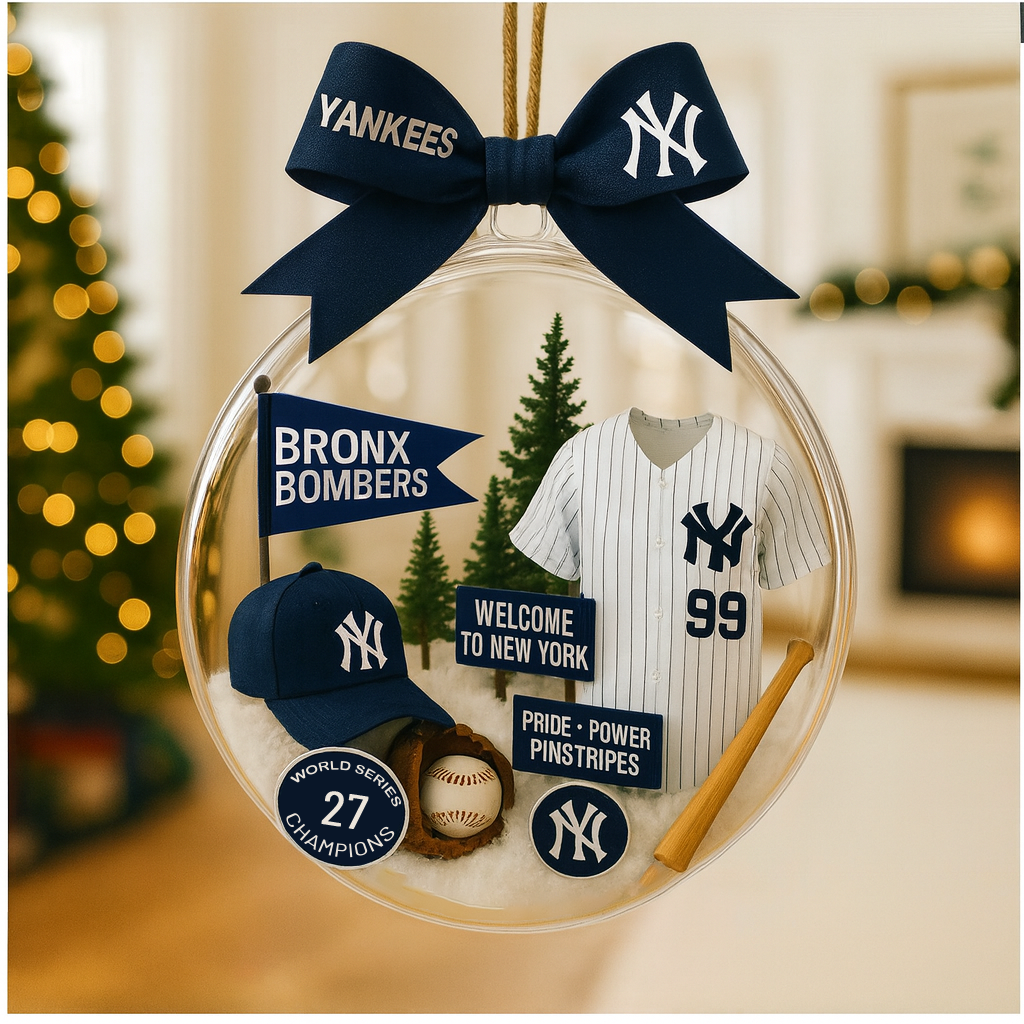 Christmas tree pendant with cute mascot and uniform of American baseball team - Ornament