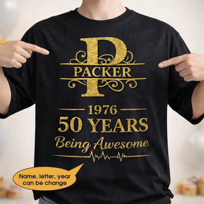 T-Shirt Age personalized name, year, letter for birthday