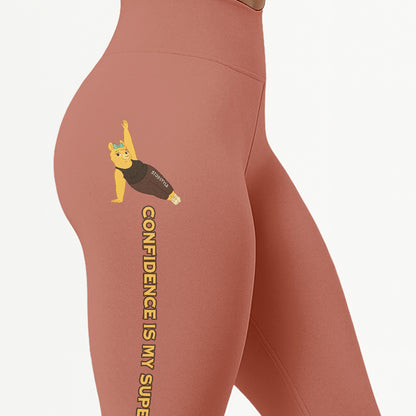 Confidence is My Superpower Chill Llama Yoga Pants All-Over Print Women's High Waist Leggings | 5To9Style