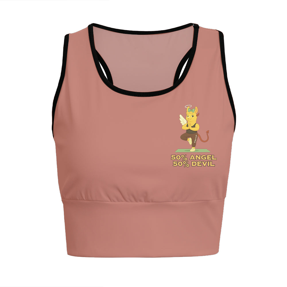 50% Angel 50% Devil Chill Llama Yoga Women's Sports Bra