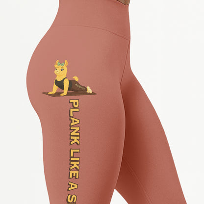 Plank Like A Sinner Chill Llama Yoga Pants All-Over Print Women's High Waist Leggings | 5To9Style