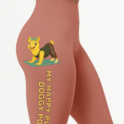 My Happy Place Chill Llama Yoga Pants All-Over Print Women's High Waist Leggings | 5To9Style