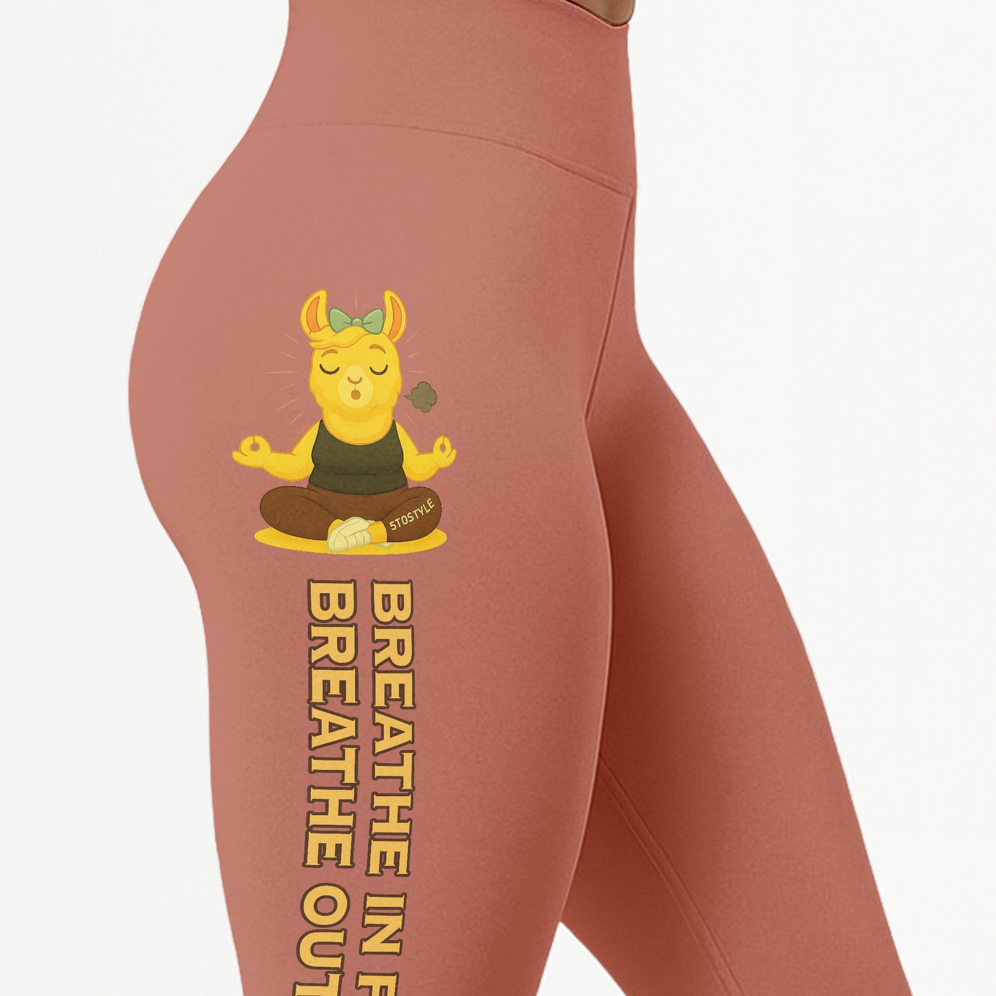 Breathe In Peace, Breathe Out Sht Chill Llama Yoga Pants All-Over Print Women's High Waist Leggings | 5To9Style