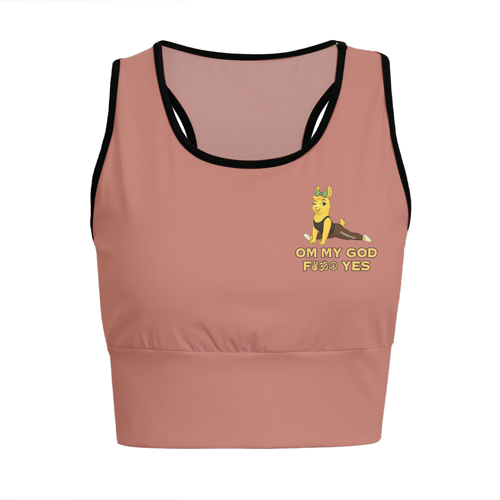 Om My God, Fck Yes Chill Llama Yoga Women's Sports Bra