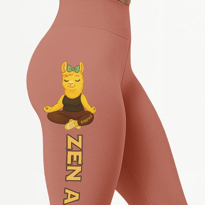 Zen AF Chill Llama Yoga Pants  All-Over Print Women's High Waist Leggings | 5To9Style