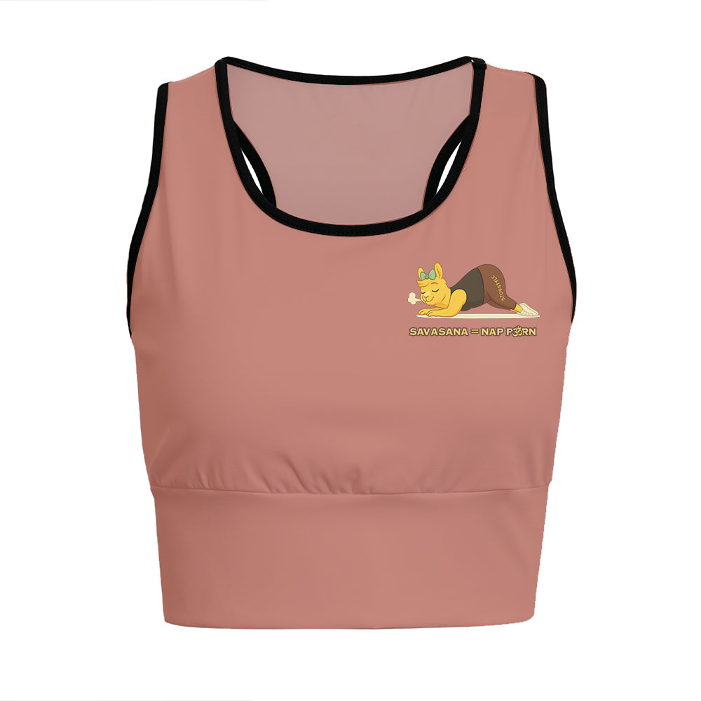 Savasana Nap Porn Chill Llama Yoga Women's Sports Bra
