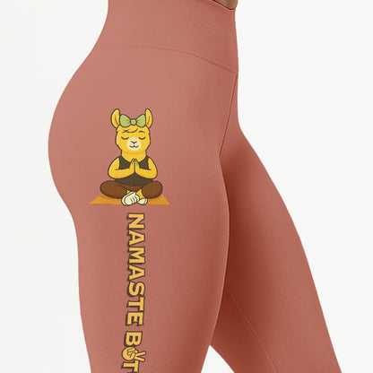 Namaste Bitches Chill Llama Yoga Pants All-Over Print Women's High Waist Leggings | 5To9Style