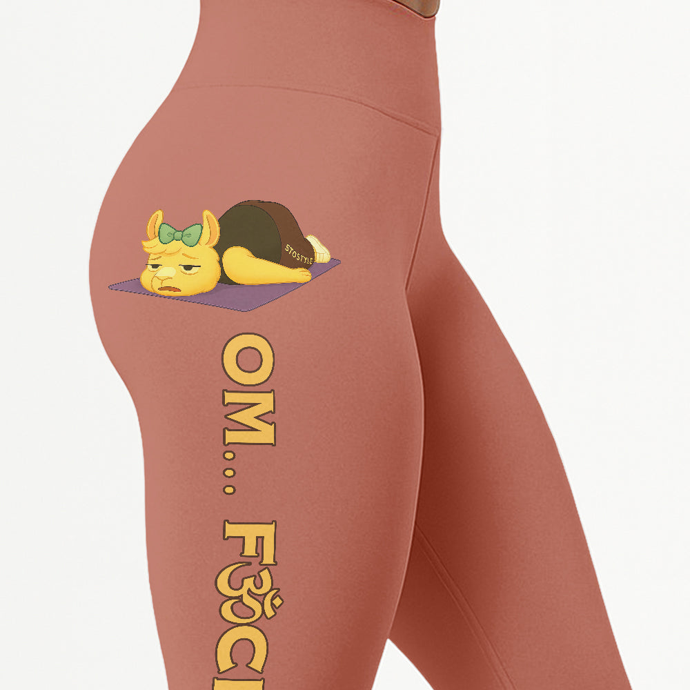 Omâ€¦ Fck It Chill Llama Yoga Pants All-Over Print Women's High Waist Leggings | 5To9Style