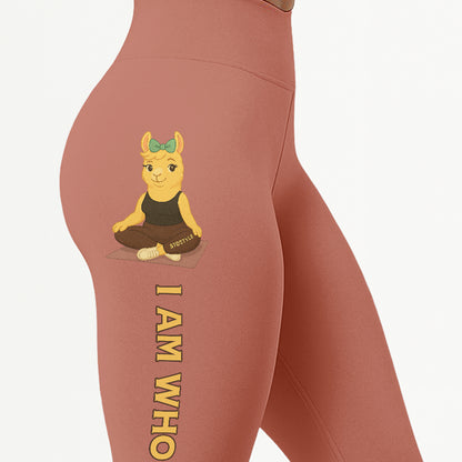 I Am Who I Am Chill Llama Yoga Pants All-Over Print Women's High Waist Leggings | 5To9Style