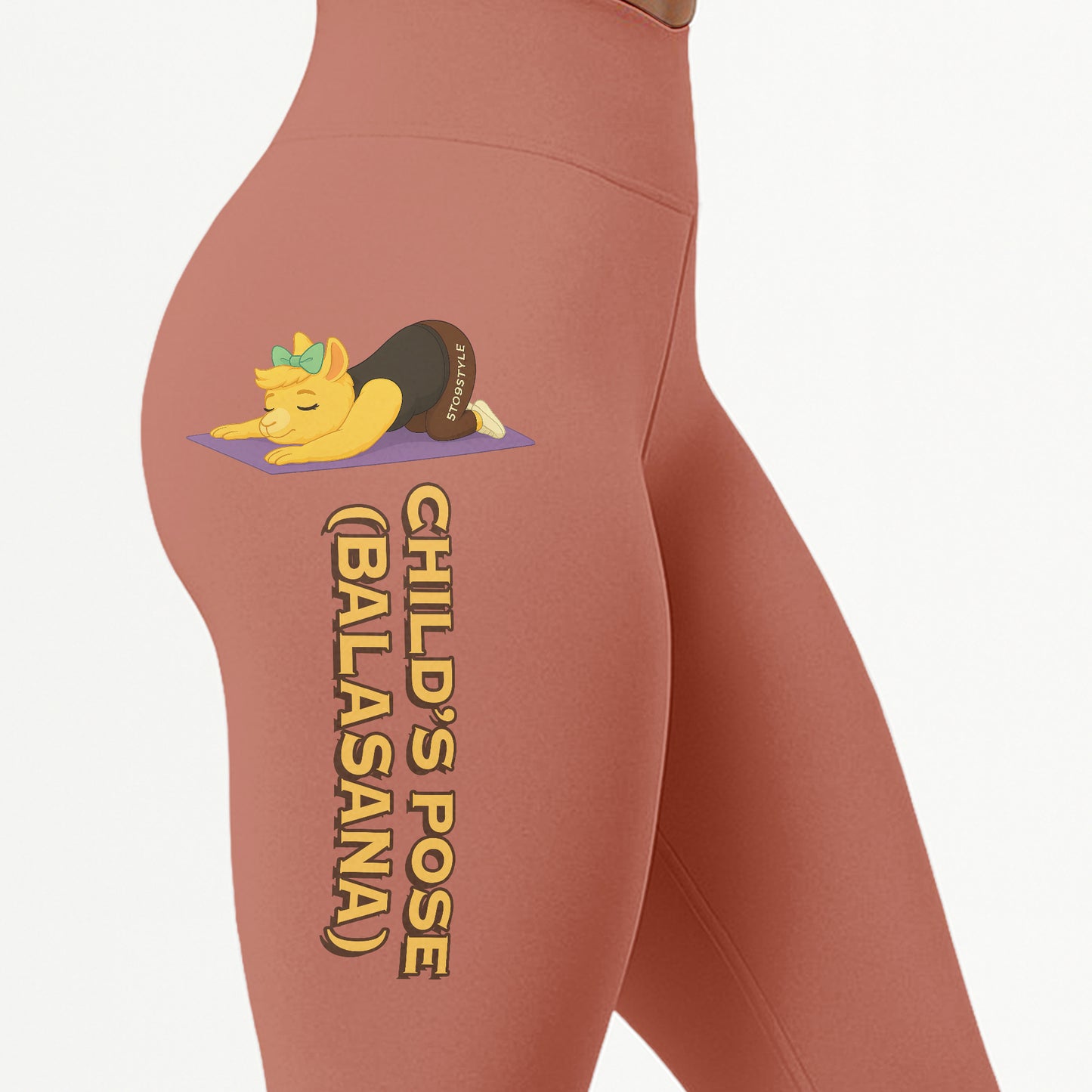 Childâ€™s Pose (Balasana) Chill Llama Yoga Pants All-Over Print Women's High Waist Leggings | 5To9Style
