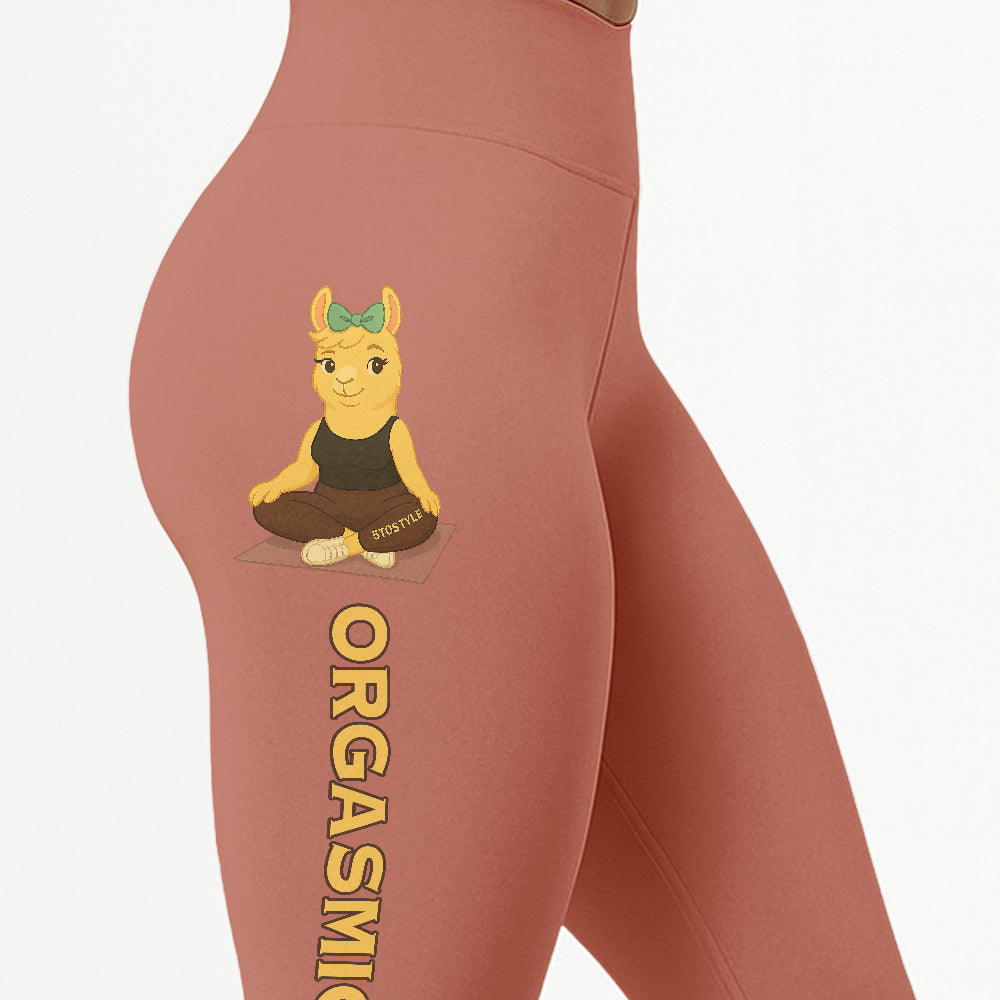 Orgasmic Om Chill Llama Yoga Pants All-Over Print Women's High Waist Leggings | 5To9Style