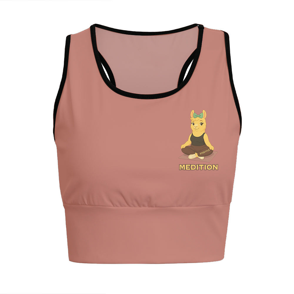 Medition Chill Llama Yoga Women's Sports Bra