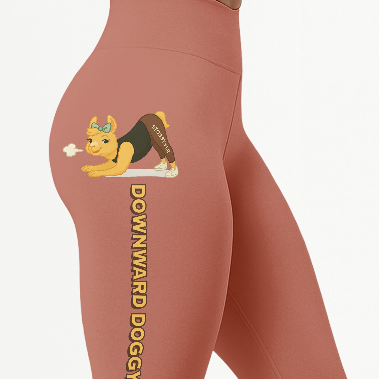 Downward Doggystyle Chill Llama Yoga Pants All-Over Print Women's High Waist Leggings | 5To9Style