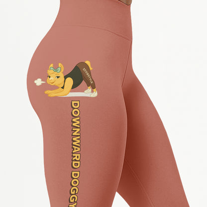 Downward Doggystyle Chill Llama Yoga Pants All-Over Print Women's High Waist Leggings | 5To9Style