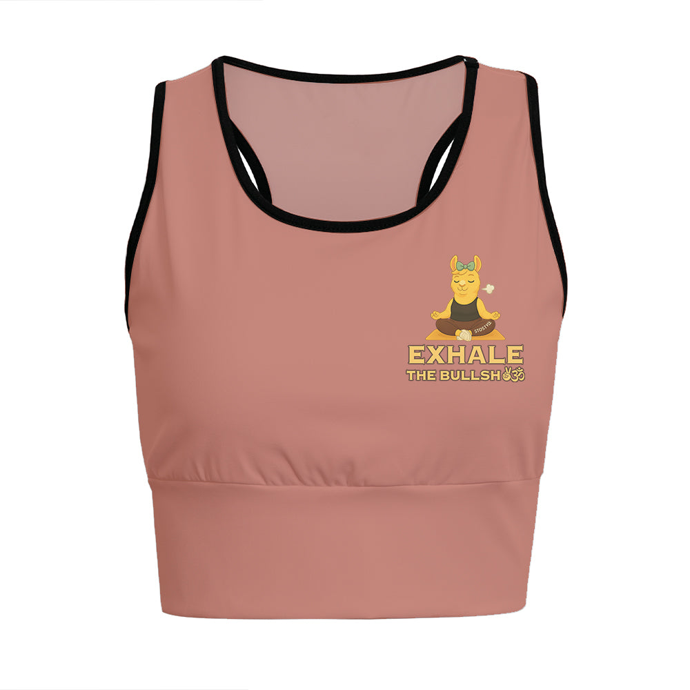 Exhale The Bullsh Chill Llama Yoga Women's Sports Bra