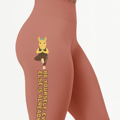 Be Yourself, Everyone Else is Already Taken Chill Llama Yoga Pants  All-Over Print Women's High Waist Leggings | 5To9Style